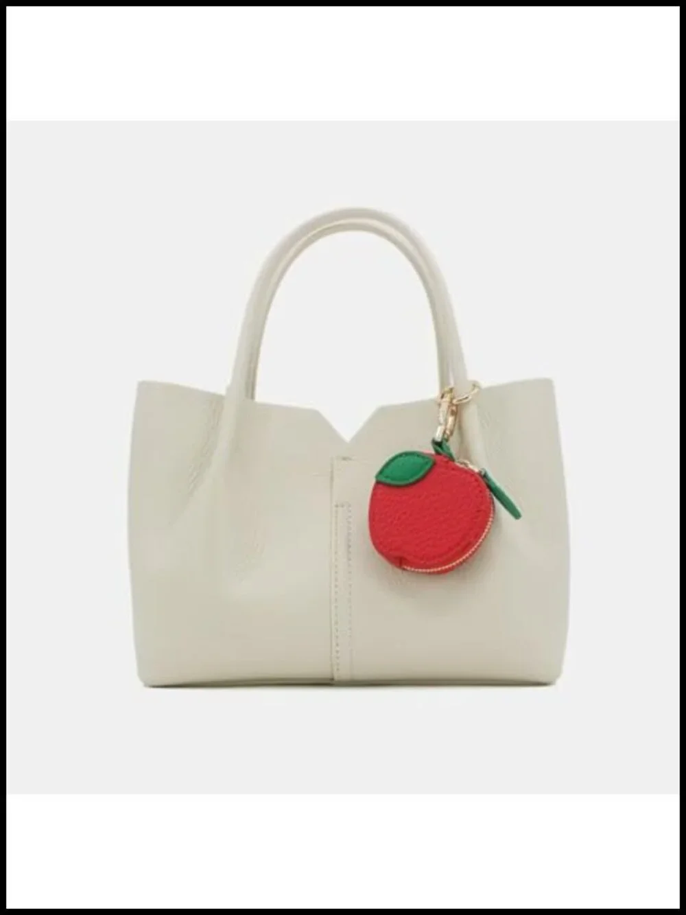 Cute Fruit Leather Coin Purse Keychain Bag Charm with Metal Hook for Handbag